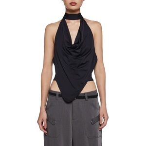 Elegant Black Halter Top